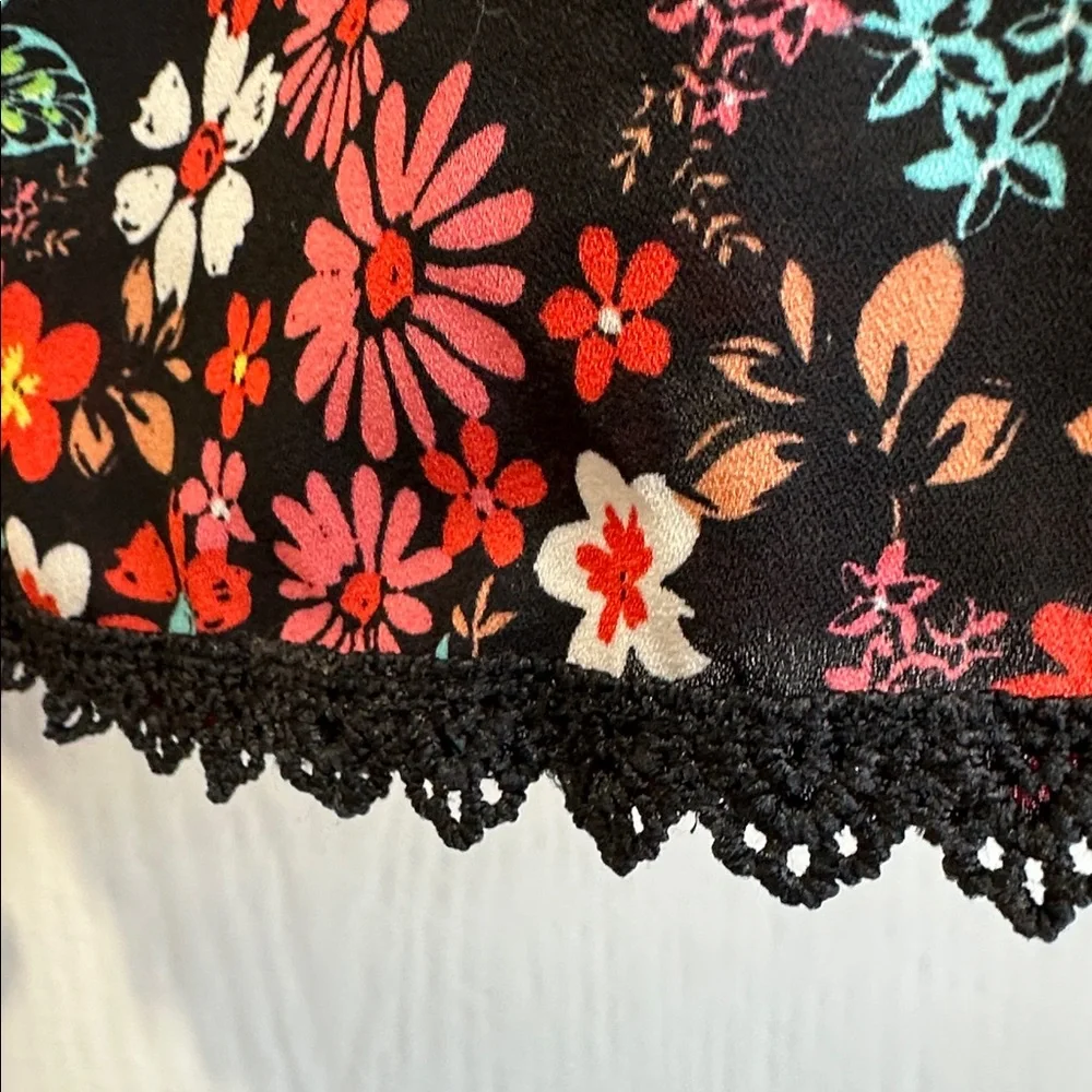 Belle Du Jour Black and Red Floral Tank Top - Picture 2 of 7